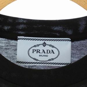 PRADA 22年製 カットソー Tシャツ 半袖 クルーネック XS 黒 ブラック DNA976
