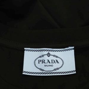 PRADA 22年製 カットソー Tシャツ 半袖 クルーネック M 黒 ブラック DNA976