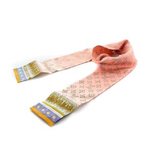 モノグラム マップ バンドー スカーフ 絹 シルク ピンク M75208 OH