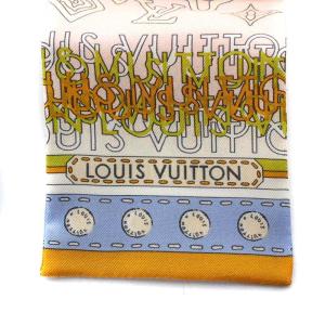 LOUIS VUITTON モノグラム マップ バンドー スカーフ 絹 シルク ピンク M75208 OH