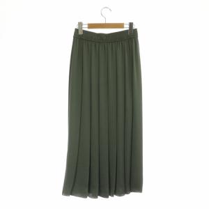 Theory SATIN VINTAGE GATHERED SKIRT フレアスカート ギャザー ロング S カーキ