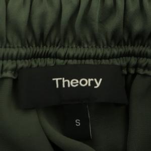 Theory SATIN VINTAGE GATHERED SKIRT フレアスカート ギャザー ロング S カーキ