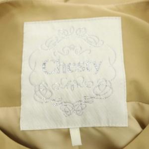 Chesty 21SS フラワープリーツ コート ワンピース ノーカラー ロング ベルト付き 1 ベージュ