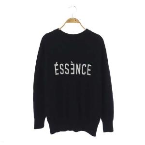 21AW ESSENCEロゴニット ウール セーター 長袖 黒 ブラック