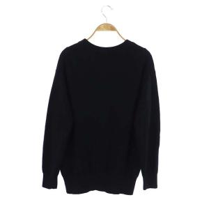 Spick&Span 21AW ESSENCEロゴニット ウール セーター 長袖 黒 ブラック