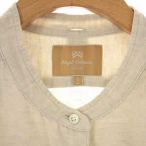 Nigel Cabourn コットンリネンバンドカラーシャツ 長袖 チュニック プルオーバー 8 ライトベージュ
