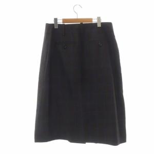 MARGARET HOWELL 22AW PLAID WOOL ラップスカート ミモレ丈 ロング タック 3 ブラウン