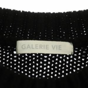 GALERIE VIE 21AW ファインウール クールネックプルオーバー ニット セーター 長袖 S 黒 ブラック