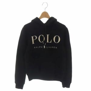 スウェットパーカー 長袖 フード プルオーバー ロゴ刺繍 SP 黒 ブラック アイボリー