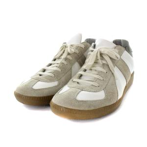 Shinzone ジャーマントレーナー スニーカー スエード 38 24cm グレー 白 ホワイト