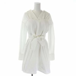 22SS ビスチェドッキングチュニック シャツ 長袖 切替 ONE 白 ホワイト