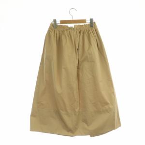 Drawer コットンツイル ギャザースカート フレア ロング 36 ベージュ