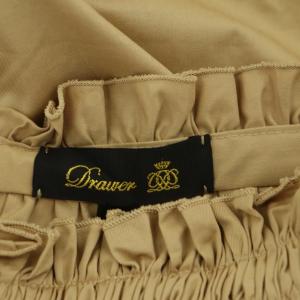 Drawer コットンツイル ギャザースカート フレア ロング 36 ベージュ