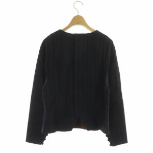 ADORE ウールストライプブラウス プルオーバー 長袖 38 紺 茶 ネイビー ブラウン