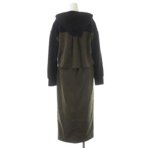 Diagram GRACE CONTINENTAL フード付トレンチ調ワンピース 切替 スウェット タイト ロング 長袖 ウール 36 カーキ 黒 ブラック