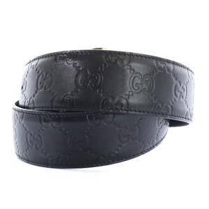 GUCCI 114876 インターロッキングG グッチシマ ベルト レザー ブラック