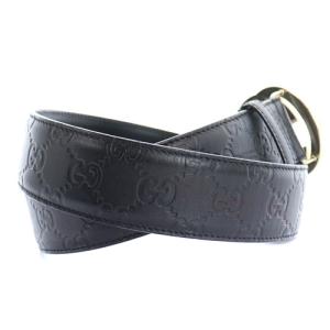 GUCCI 114876 インターロッキングG グッチシマ ベルト レザー ブラック