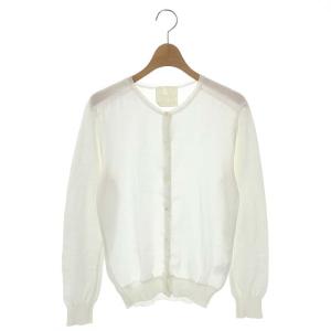 UNITED ARROWS スタイルフォーリビングオム STYLEforLIVINGHOME ニットカーディガン 長袖 クルーネック コットン オフホワイト