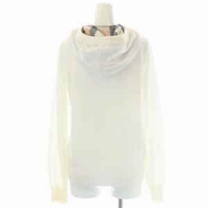 BLUE LABEL CRESTBRIDGE ジップアップ ニットパーカー 長袖 フード 38 白 ホワイト