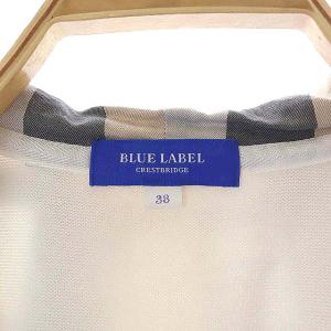 BLUE LABEL CRESTBRIDGE ジップアップ ニットパーカー 長袖 フード 38 白 ホワイト