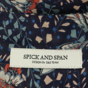 Spick&Span ワンピース 花柄 ロング 長袖 紺 ネイビー マルチカラー