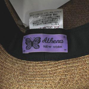 Athena New York ペーパーハット 麦わら帽子 リボン ベージュ 黒 ブラック