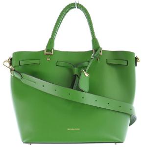 ショルダーバッグ ハンドバッグ 2way レザー ロゴ 緑 グリーン