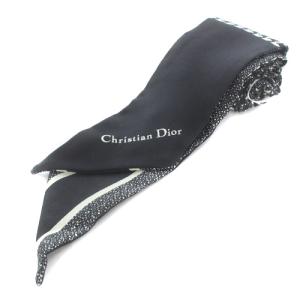 MONTAIGNE ミッツァ スカーフ ロゴ シルク ブラック