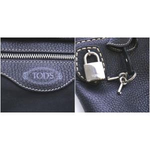 TOD'S トートバッグ ハンドバッグ レザー 南京錠付き 黒 ブラック