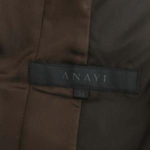 ANAYI ファー付きダウンベスト アウター ジップアップ フード ノースリーブ 36 茶色 ブラウン