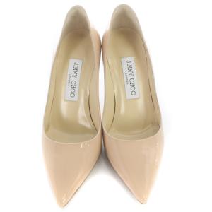 JIMMY CHOO エナメル ポインテッドトゥパンプス 36 25cm べージュ