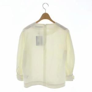 ESTNATION ギャザースリーブブラウス シャツ 長袖 38 白 ホワイト