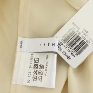 ESTNATION シフォンブラウス シャツ スキッパー 長袖 38 イエローベージュ