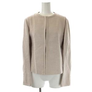 UNITED ARROWS スーツ セットアップ 上下 ノーカラージャケット コクーンスカート タック 膝丈 40 ナチュラルベージュ