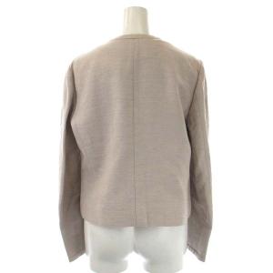 UNITED ARROWS スーツ セットアップ 上下 ノーカラージャケット コクーンスカート タック 膝丈 40 ナチュラルベージュ