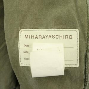 MIHARA YASUHIRO ミリタリーコート ミドル丈 フード ジップアップ ダメージ加工 F カーキ