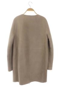 Theory ノーカラームートンコート P ピンクベージュ