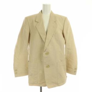 ISSEY MIYAKE セットアップ 上下 テーラードジャケット 2B 背抜き スカート ミニ タック ヴィンテージ リネン M ベージュ