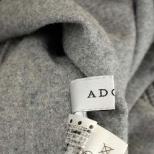 ADORE フラノドッキングニット カットソー 長袖 ボトルネック 切替 タック 38 グレー