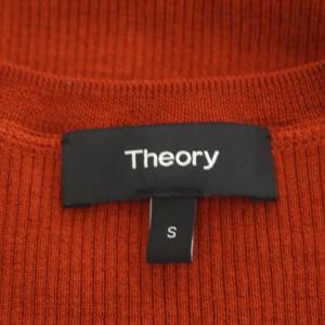 Theory ウール クルーネック ニット セーター リブ プルオーバー 長袖 S ダークオレンジ