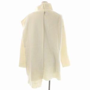 ADORE ハーフレイヤードニット セーター 長袖 アシンメトリー アシメ バックテール 38 オフホワイト