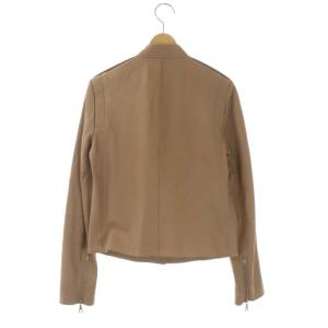 Theory レザー シングル ライダース ジャケット ジップアップ 総裏地 S ベージュ