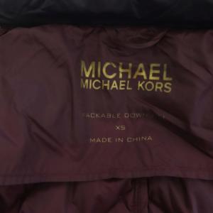 MICHAEL Michael Kors ダウンジャケット アウター 総裏地 ジップアップ XS 黒 ブラック