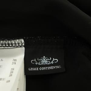 GRACE CONTINENTAL カットソー トップス 長袖 プルオーバー レース切替 クルーネック 36 黒 ブラック