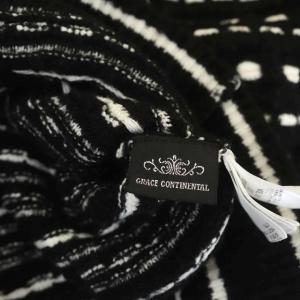GRACE CONTINENTAL 22AW タックギャザーニットトップス セーター パワーショルダー 長袖 プルオーバー 36 黒 白 ブラック ホワイト