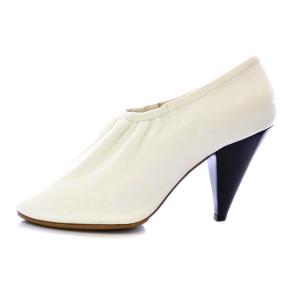 CELINE フィービー ファイロ バレリーナパンプス ハイヒール ソフトレザー 37 24cm ホワイト