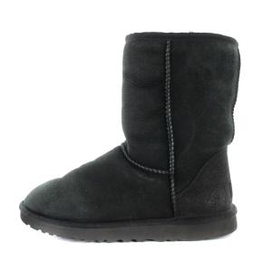 UGG australia W CLASSIC SHORT ムートンブーツ ショートブーツ 24cm 黒 ブラック 5825