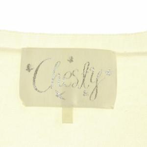 Chesty アクリルパーツ付きカーデイガン ニット 長袖 Vネック F オフホワイト