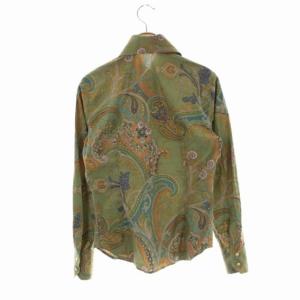 ETRO シャツ ペイズリー ブラウス 長袖 前開き 38 緑 青 白 マルチカラー