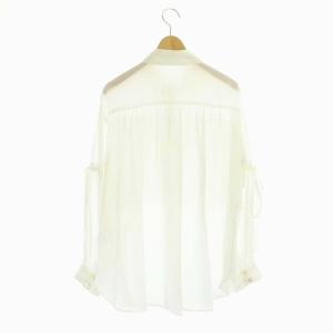 Diagram GRACE CONTINENTAL 22SS ドロストスリーブシャツ 長袖 ギャザー レース 袖リボン 比翼ボタン 36 白 ホワイト